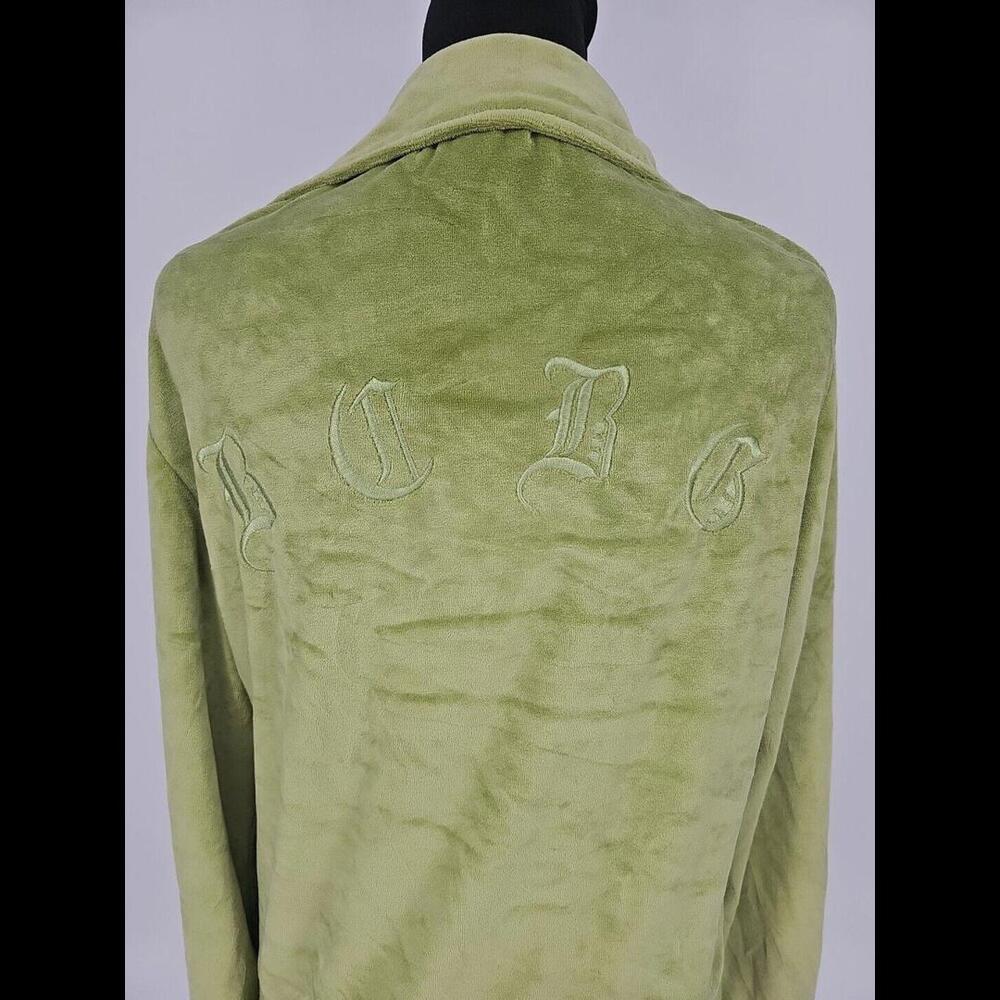 90’s Y2K BCBG Velour Track‎ Jacket VTG Logo Full Zip Coat Grunge Women’s Sz L - Picture 4 of 7